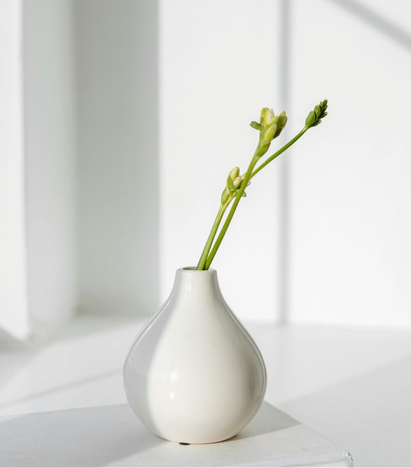 Textured White Vase